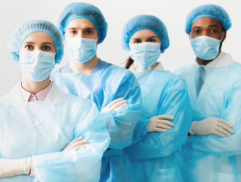 Healthcare workers in PPE